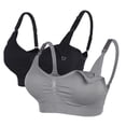 thumbnail image 1 of 2 Pack Seamless Maternity Nursing Bra for Womens Sleeping Wirefree Breastfeeding Pregnancy Bralette(Black&Gray,XL), 1 of 8