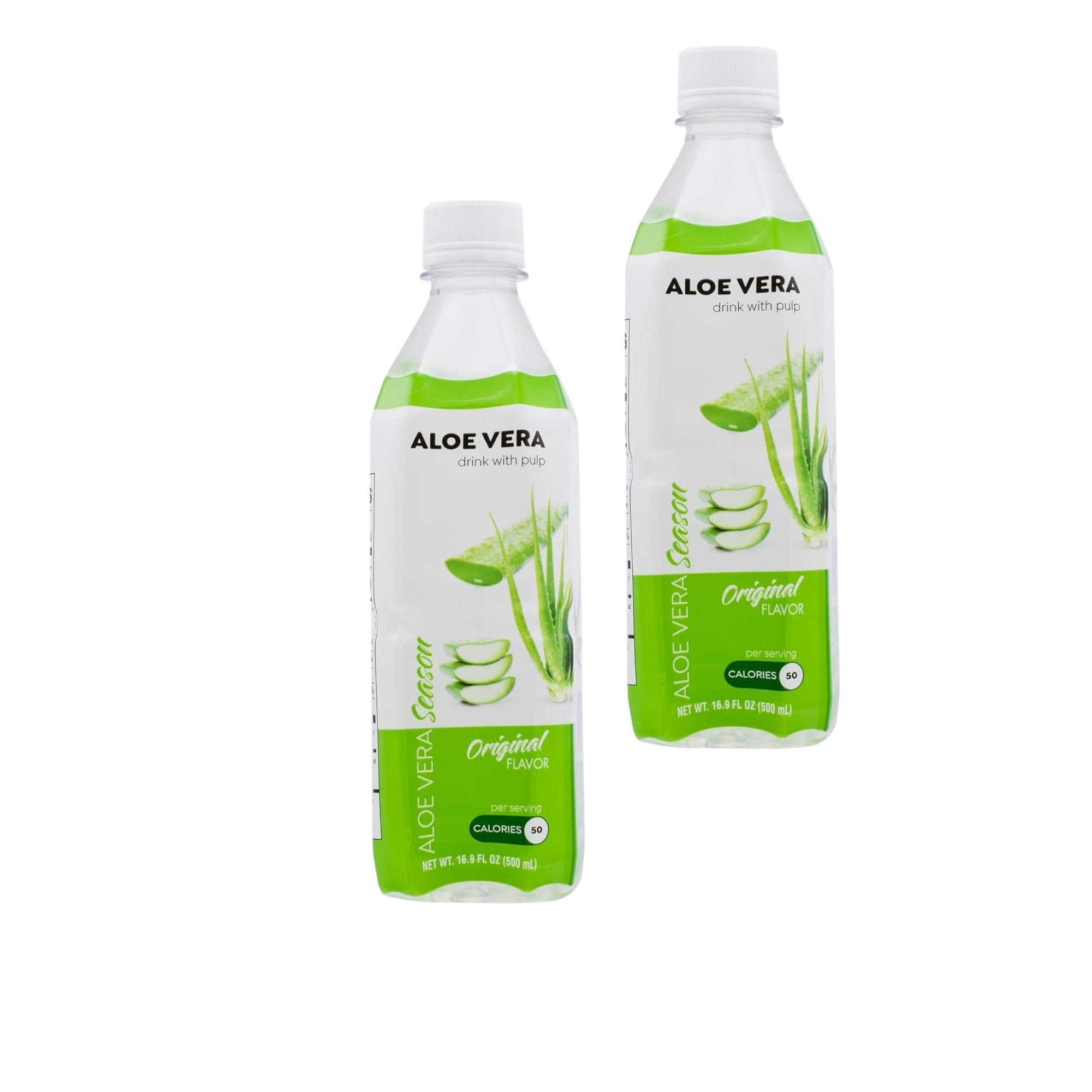 (2 Pack ) Season Aloe Vera Drink with Pulp, Original Flavor, 16.9 fl oz