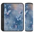 thumbnail image 1 of 2-Pack Seat Belt Covers with Flannel Seatbelt Shoulder Strap Case Adjustable Straps Soft Padding for Car Blue Butterflies Flying Small, 1 of 8