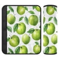 thumbnail image 1 of 2-Pack Seat Belt Covers with Flannel Seatbelt Shoulder Strap Case Adjustable Straps Soft Padding for Car Cartoon Green Apples Pattern Small, 1 of 8