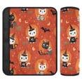 thumbnail image 1 of 2-Pack Seat Belt Covers with Flannel Seatbelt Shoulder Strap Case Adjustable Straps Soft Padding for Car Cat Riding A Broom Medium, 1 of 8