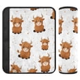 thumbnail image 1 of 2-Pack Seat Belt Covers with Flannel Seatbelt Shoulder Strap Case Adjustable Straps Soft Padding for Car Cute Yaks Cow Pattern Medium, 1 of 8