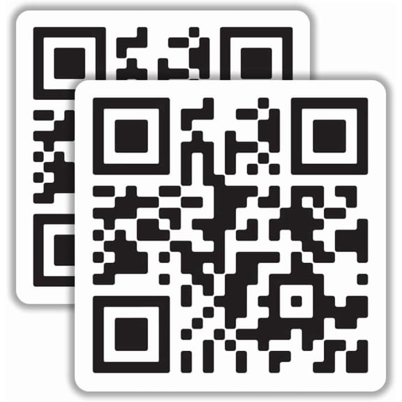 2-Pack Secret Prank QR Code Vinyl Sticker Decal, Functional Hidden Message Surprise for Coworkers and Friends, Weatherproof for Laptop, Scannable Gotcha Accessory (3.5" x 3.5")