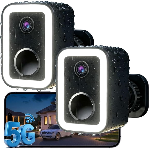 2 PackSecurity Cameras Wireless Outdoor, Color Night Vision Even in the Dark, Crime Prevention with AI Motion Detection & Spotlight Siren Alarm, 2-Way Audio Battery Powered Camera for Home Security