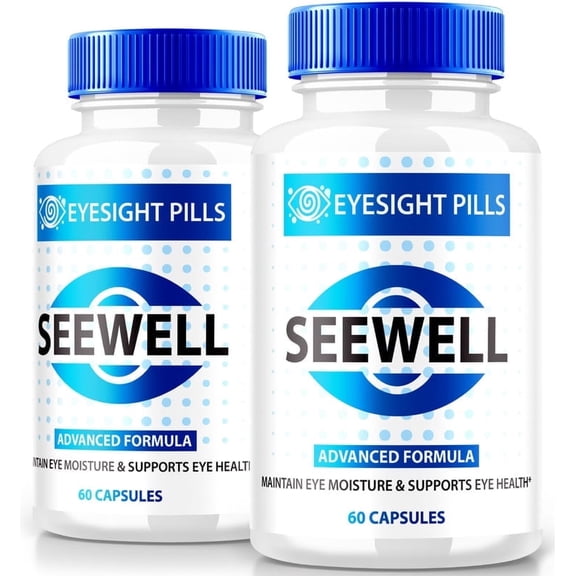 (2 Pack) Seewell Capsules, All-Natural Pills for Vision Support, Official Formula for Overall Eye Heath, Supplement for Clear Vision, See Well Optical Vitamins Reviews (120 Capsules)