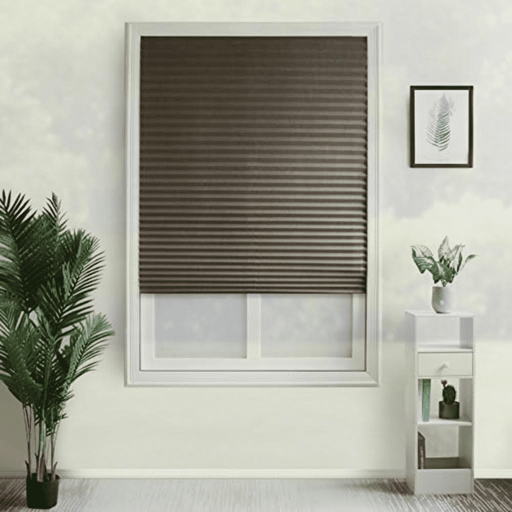 2 Pack Self-Adhesive Blackout Window Blinds, Cordless No-Drill Pleated Fabric Shades for Room Darkening in Bathroom, Kitchen, Office, 60x150 cm (W x L)