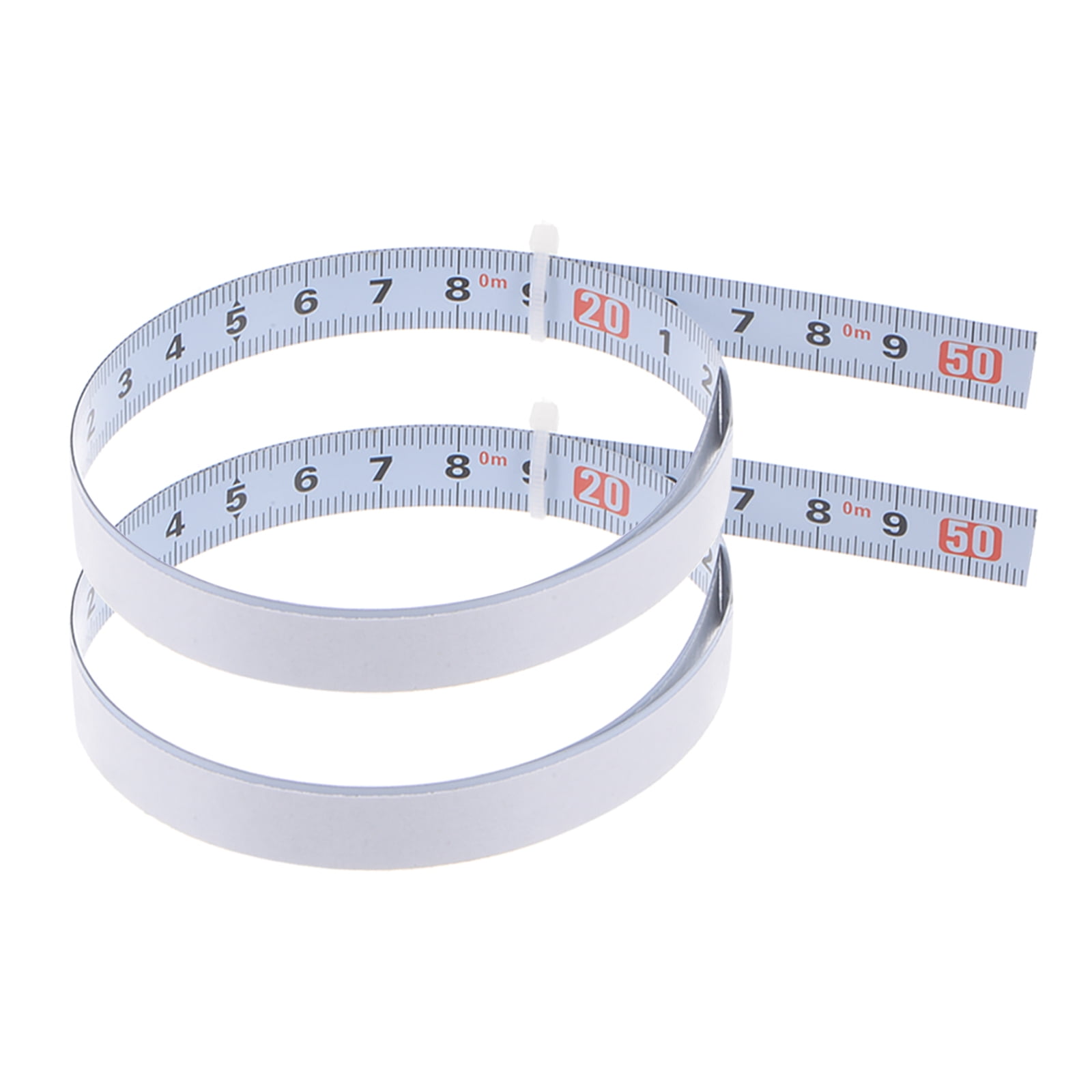 2 Pack Self Adhesive Tape Measure 50cm Metric Left to Right Reading  Measuring Tape Steel Sticky Ruler, White 