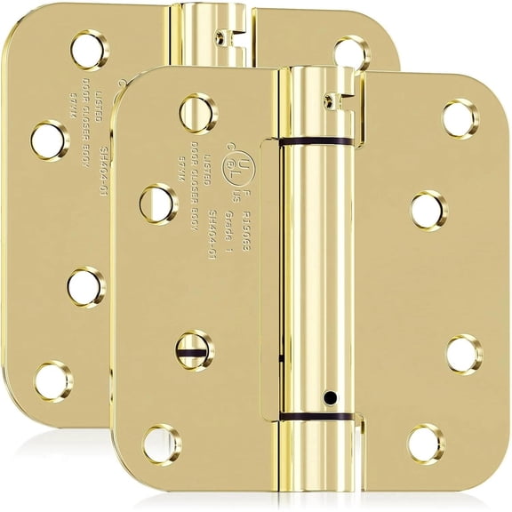2 Pack Self Closing Door Hinges, 4 Inch Spring Loaded Door Hinges for Garage, Fr