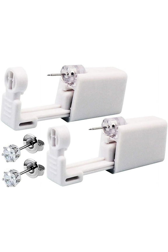 2 Pack Self Ear Piercing Kit, Ear Piercing Gun Kit Self Ear Piercing Gun Self Ear Piercing Gun Kit Tool With Earrings