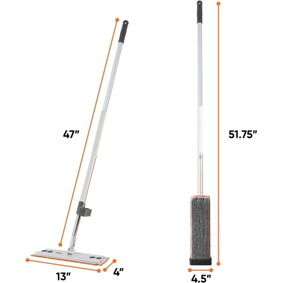 2 Pack Self-Wringing Microfiber Mop, Hands-Free Flat Cleaning System for Hardwood Tile Laminate Floors