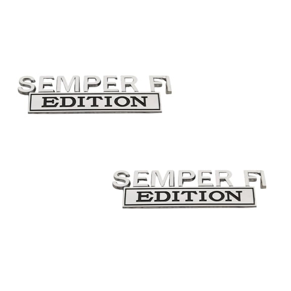 2 Pack Semper FI Veteran Metal Side Emblem Badge Stylish Car Decal Sticker Replacement Fit Automotive Truck SUV Exterior Parts