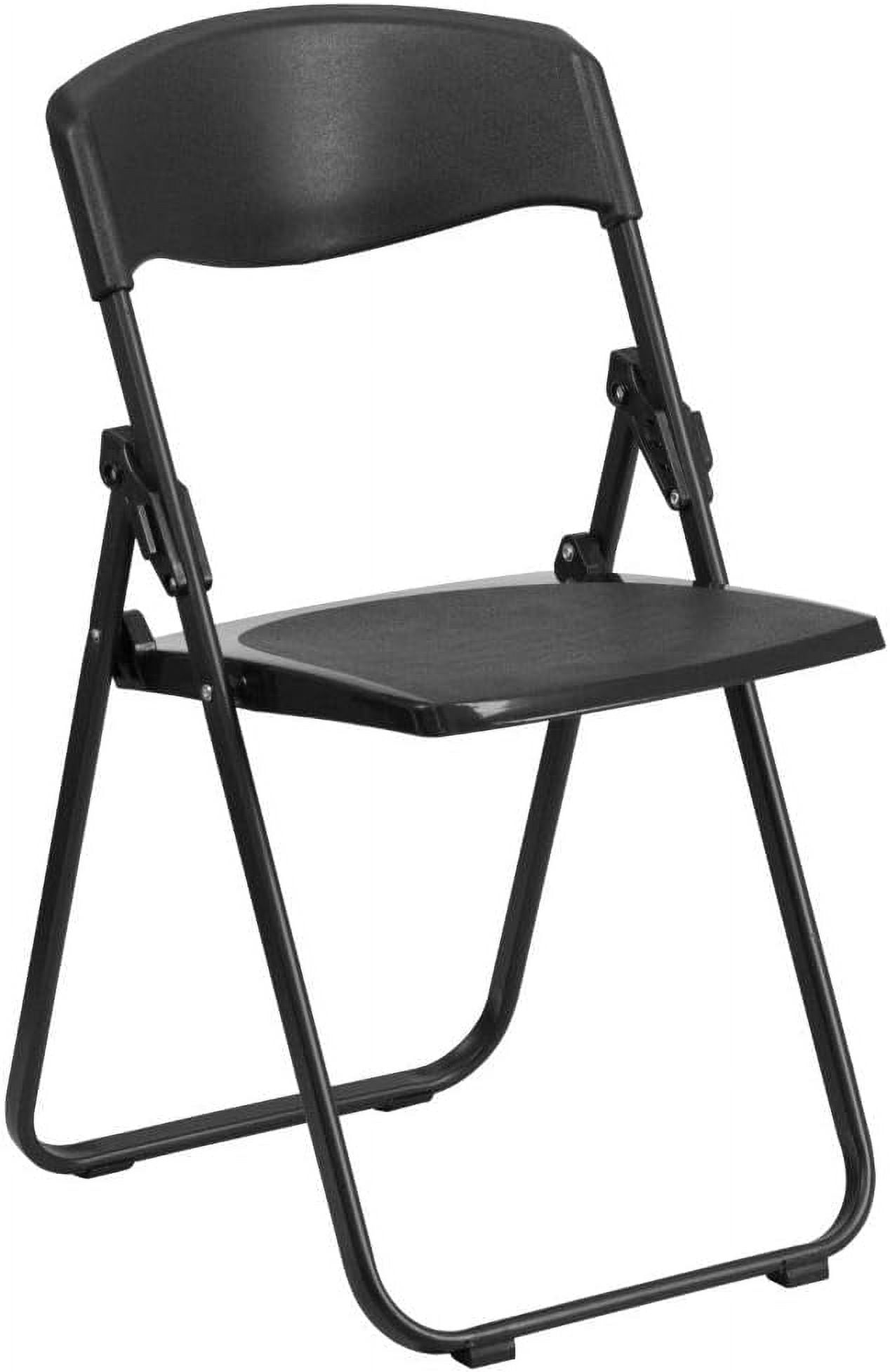2 Pack Series 500 Lb. Capacity Heavy Duty Black Plastic Folding Chair With BuiltIn Ganging