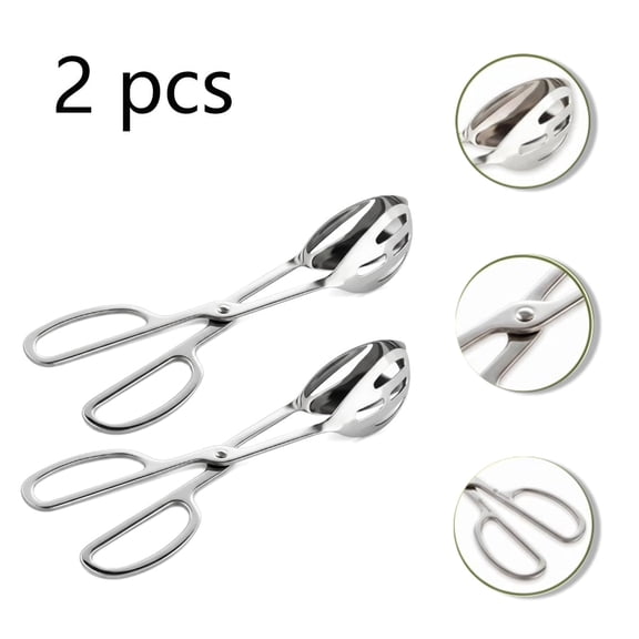 2-Pack Serving Tongs for Cooking, Buffet, Party, Catering  Thickened Food Serving Tongs, Stainless Steel Cake Bread Kitchen Salad Tongs