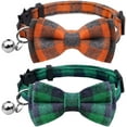 thumbnail image 1 of 2 Pack/Set Cat Collar Breakaway with Cute Bow Tie and Bell for Kitty and Some Puppies, Adjustable from 7.8-11 Inch, 1 of 5