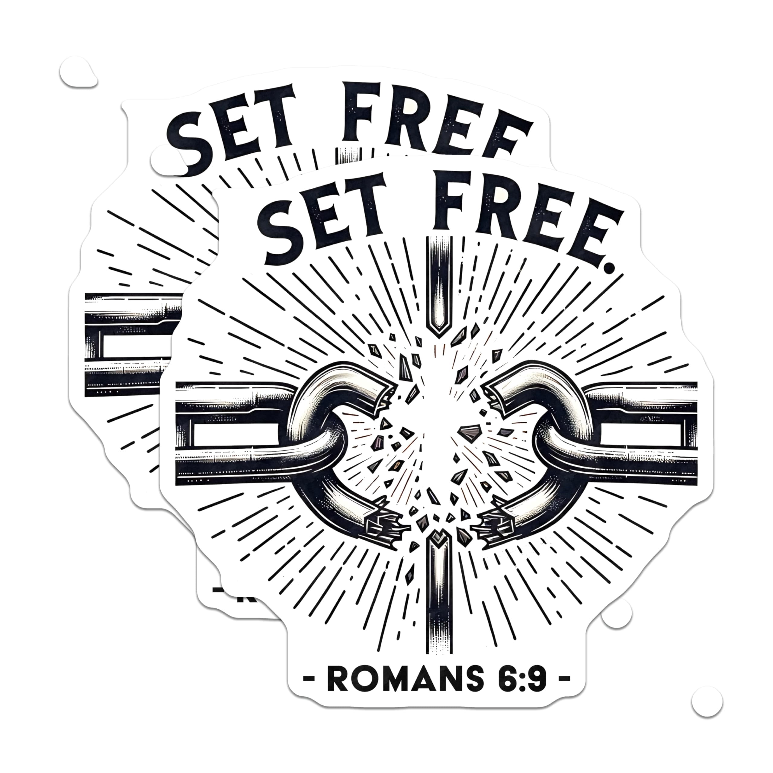 (2 Pack) Set Free Stickers - Christian Bible Verse Decal - Romans 6:9 ...