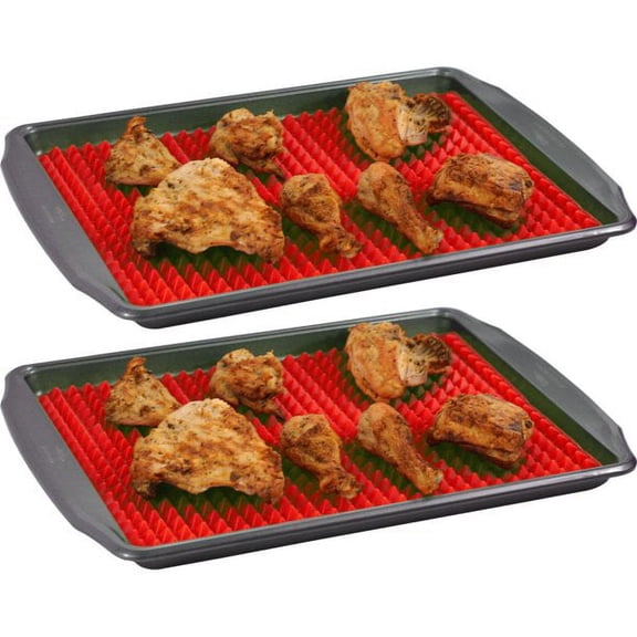 2 Pack Set Silicone Baking Sheet, Red