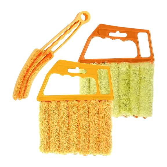 2 Pack Seven Finger Blind Duster Plus One Handheld Shutter Cleaning Brush Microfiber Dust Remover for Window Air Conditioner Vertical Slat Gap Clean