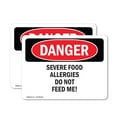 thumbnail image 1 of (2 Pack) Severe Food Allergies Do Not Feed Me! OSHA Danger Sign, 1 of 7