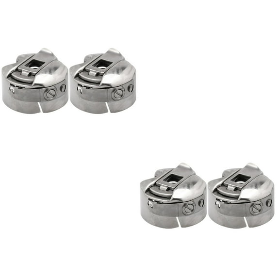 2 Count Sewing Machine Bobbin Case Industrial Foot Pedal Holder Silver