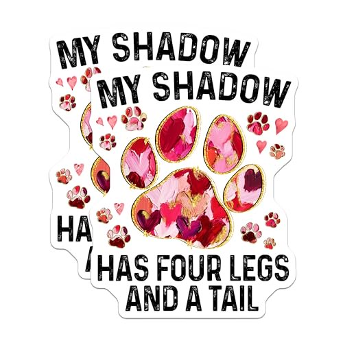 (2 Pack) My Shadow Has Four Legs and a Tail Magnets - Animal Lover Gift - Pet Owner Decor - Cute Paw Print - 5" On Longest Side - for Cars, Fridges, Toolboxes - Made in USA - MAG5886