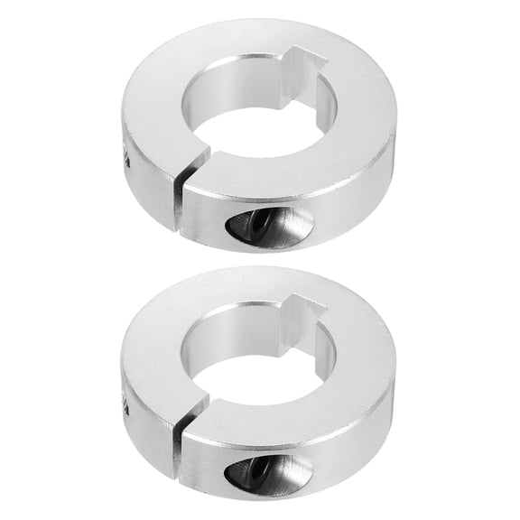 2 Pack Shaft Collar, 1-1/4" Bore One Piece Shaft Collar Clamp Style, 2-3/16" OD, 5/8" Thick Aluminum Clamping Style Locking Collars for Industry Use