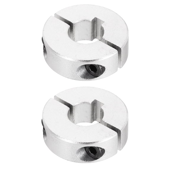 2 Pack Shaft Collar, 1/2" Bore Double Split Shaft Collar, 1-3/16" OD, 3/8" Thick Aluminum Clamping Style Locking Collars for Industry Use