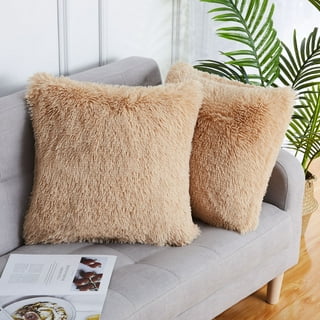 Cheer Collection Shaggy Long Hair Plush Faux Fur Lumbar Accent Pillows - 12  x 20 - Set of 2, 1 - Kroger