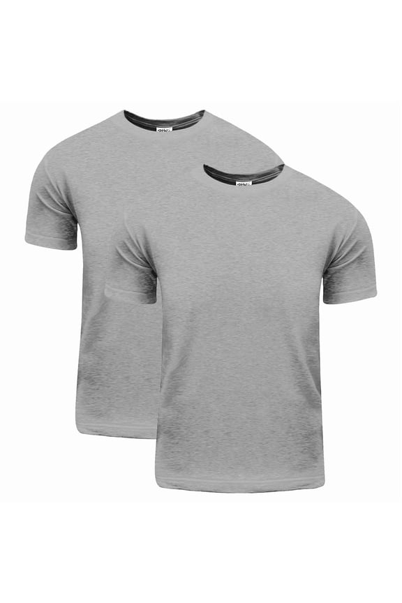 2 Pack Shaka Wear Men's Active Comfort Cotton Short Sleeve Crew Neck T-Shirt - Heather Gray - XL