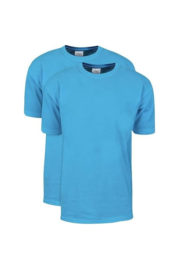 2 Pack Shaka Wear Men's Max Heavyweight Short Sleeve Crew Neck T-Shirt - Turquoise - XXL