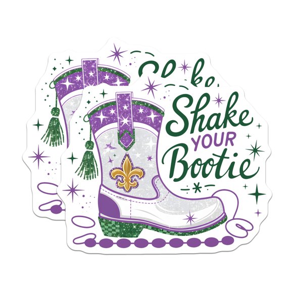 (2 Pack) Shake Your Bootie Magnets - Mardi Gras Magnets - Cowboy Boot Refrigerator Magnets - 5" On Longest Side - Premium Magnet - for Cars, Refrigerators, Toolboxes, Lockers - Made in USA - MAG16426