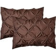 thumbnail image 1 of 2-Pack Sham Set, 1500 Series, Stylish Design-Easy Care, Wrinkle Resistant, Pleated King, Brown, 1 of 3