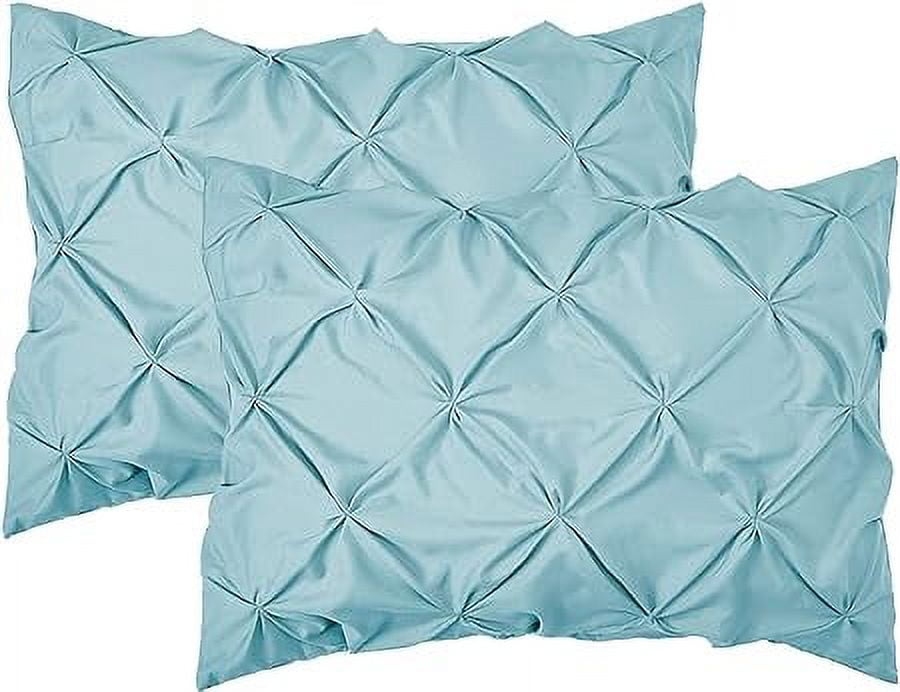 2-Pack Sham Set, 1500 Series, Stylish Design-Easy Care, Wrinkle Resistant, Pleated Standard/Queen Aqua
