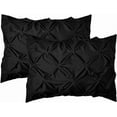 thumbnail image 1 of 2-Pack Sham Set, Egyptian Quality 1500 Series, Stylish Design-Easy Care, Wrinkle Resistant, Pleated King, Black, 1 of 5