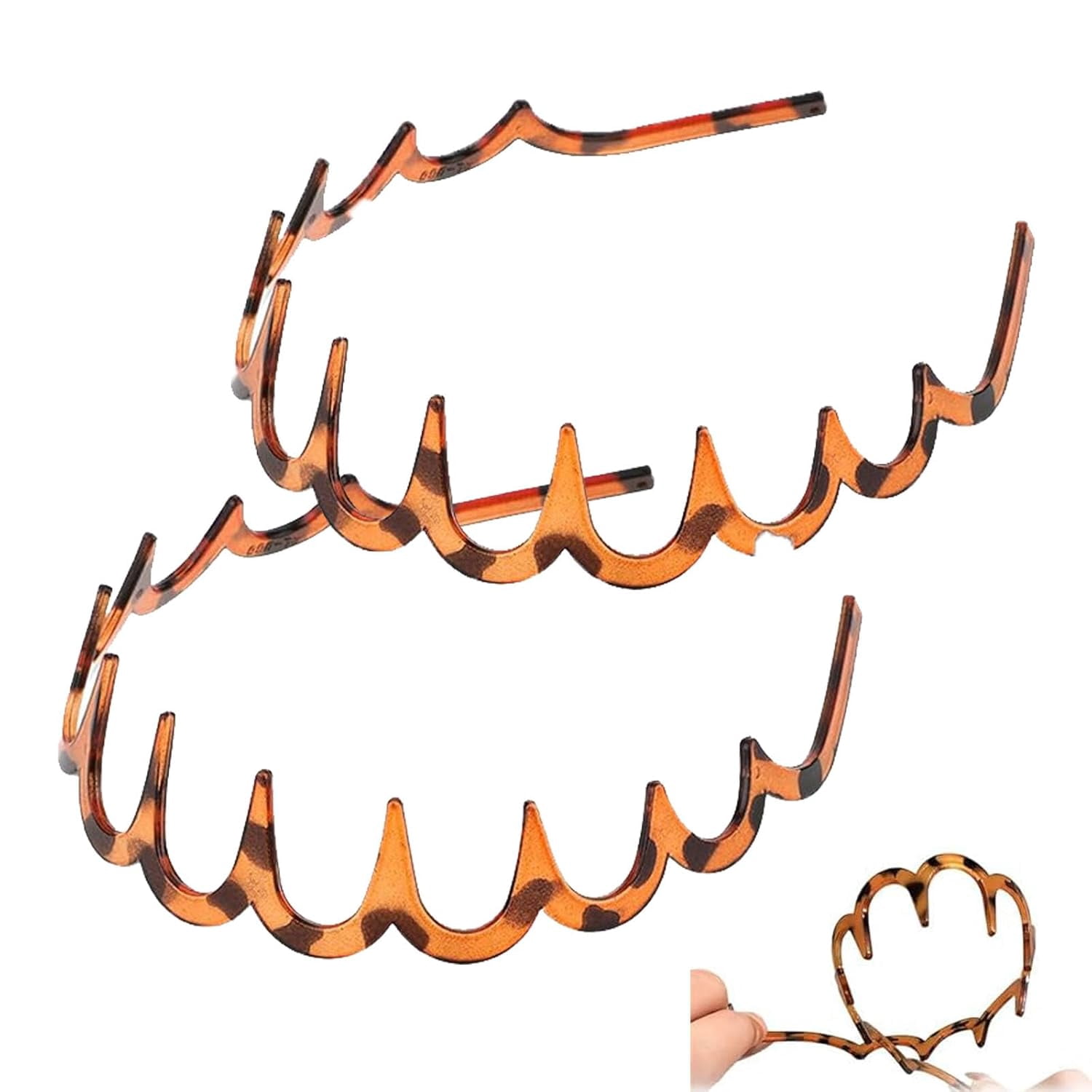 Serre-tête Tortue à Dents Zigzag Effet Écailles - Accessoire Cheveux 3x12x39 Cm