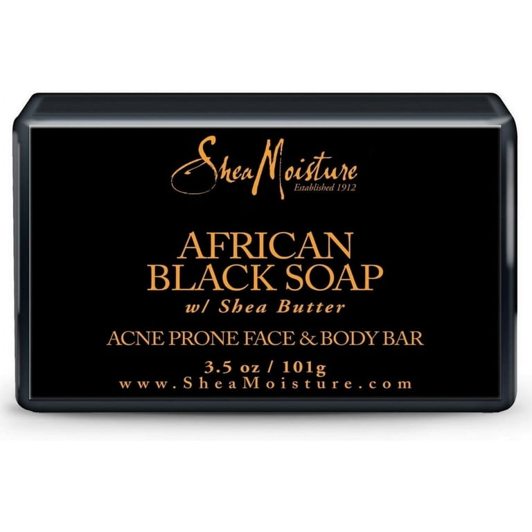2 Pack Shea Moisture African Black Soap Facial Bar Soap 3.5 oz