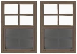 2 Pack Shed Window 12" x 18" Brown Flush Aluminum shed Windows Tempered Glass Vertical Slider with Screen