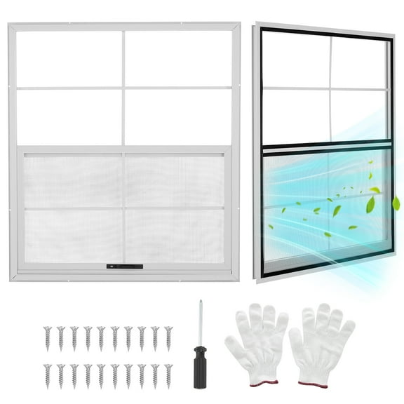 2 Pack Shed Windows, Small Sliding Windows, Aluminum Frame Flush Mount Windows with Acrylic Panels for Shed, Chicken Coop, Playhouse, Household, Garage, Barns
