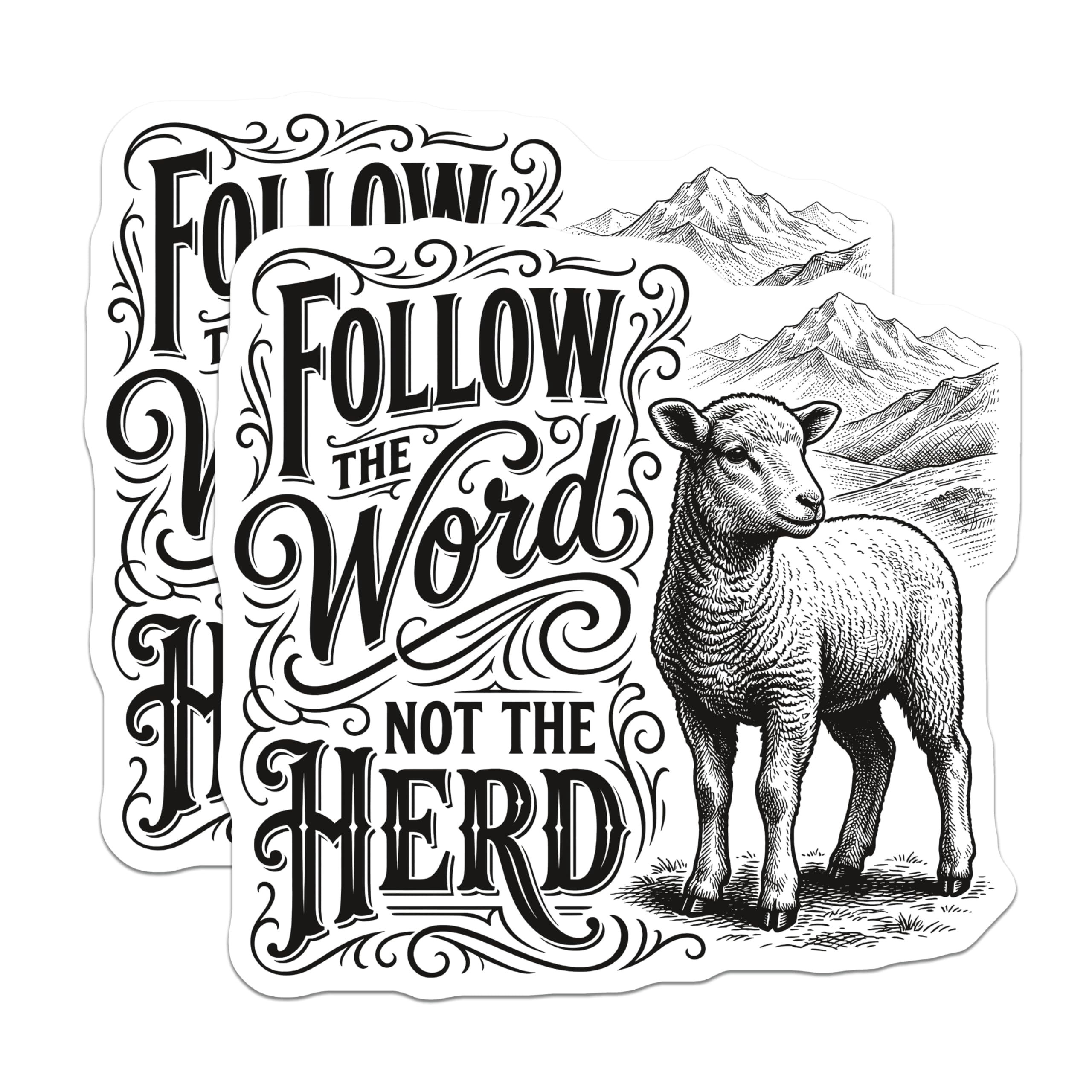 (2 Pack) Sheep Magnets - Follow Word Not Herd - Inspirational Fridge ...