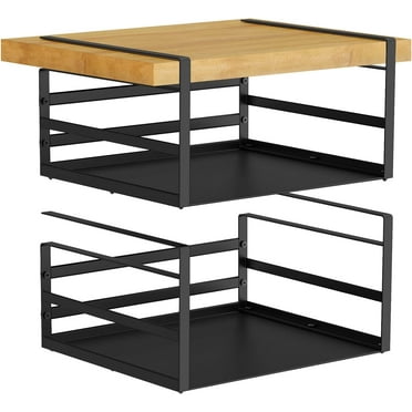 2 Pack Under Shelf Basket, Black Undershelf Storage Basket, Heavy Duty Slide-in Hanging Storage Basket, Metal Under Cabinet Organizer for Kitchen, Pantry, Desk, Bookshelf, Cabinet