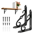 thumbnail image 1 of 2-Pack Shelf Brackets, 5 Inch Long Iron Wall Mount Shelf Support Bracket for Home/Kitchen/DIY Decorative [Black], 1 of 7