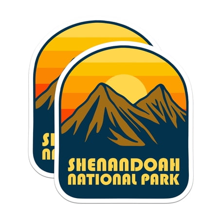 (2 Pack) Shenandoah National Park Magnets - Souvenir Magnets - Mountain Sunset Decor - 5" On Longest Side - Premium Magnet - for Cars, Refrigerators, Toolboxes, Lockers - Made in USA - MAG18552