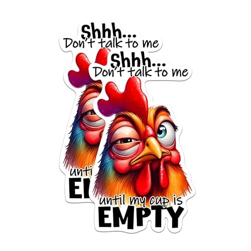 (2 Pack) Shh... Don't Talk to Me Until My Cup is Empty Magnets - Coffee Lover Magnet - 5" On Longest Side - Premium Magnet - for Cars, Refrigerators, Toolboxes, Lockers - Made in USA - MAG1047