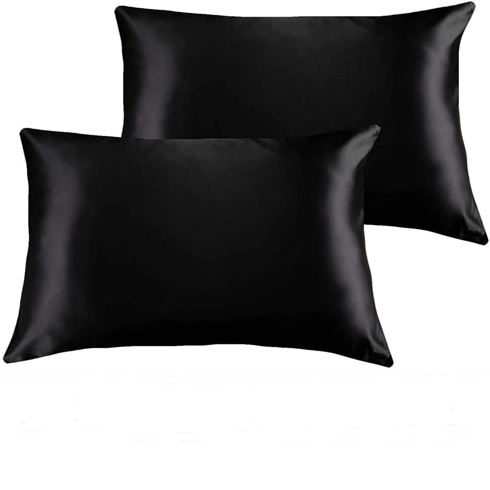 2 Pack Shinny Satin Pillowcase With Envelope Closure, Super Soft and