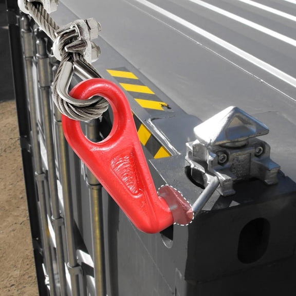 2-Pack Shipping Container Lifting Hooks, 12.5T Marine Container Hooks, Left and Right 45-Degree Alloy Steel Lifting Lugs for Cargo Transport and Storage