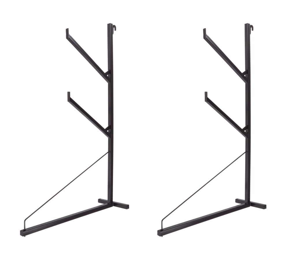 2 Pack Shipping Container Pipe Rack w/ Workbench - 29-1/8"(L) x 53-1/8"(H), 550 lbs WLL Black Powder Coated Steel Rack for Trailer Containers - Welded Hook, Easy Installation