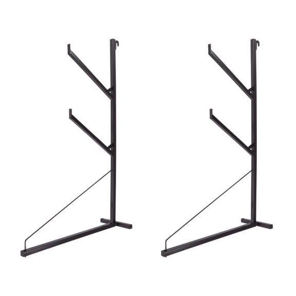 2 Pack Shipping Container Pipe Rack w/ Workbench - 29-1/8"(L) x 53-1/8"(H), 550 lbs WLL Black Powder Coated Steel Rack for Trailer Containers - Welded Hook, Easy Installation