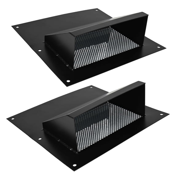 2 Pack of Shipping Container Vent with Bug Screen - 13'' X 13'' Black Powder Coated Steel Cargo Trailer Roof Vent - Reduce Heat and Humidity for Cargo Shipping Containers