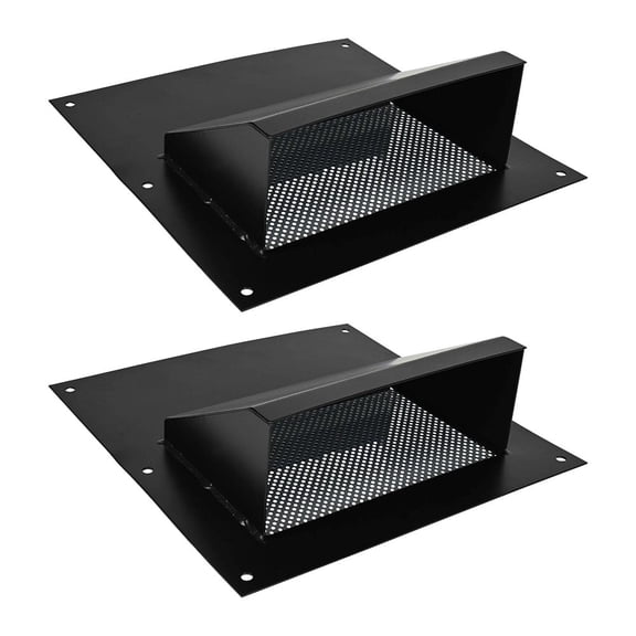 2 Pack of Shipping Container Vent with Bug Screen - 13'' X 13'' Black Powder Coated Steel Cargo Trailer Roof Vent - Reduce Heat and Humidity for Cargo Shipping Containers