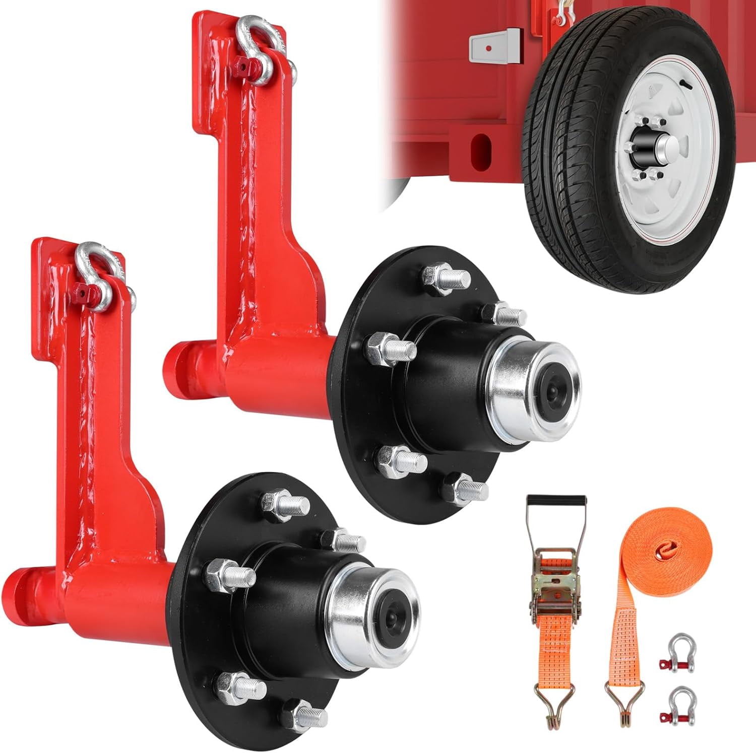 Storage Container Dolly 2 Pack Shipping Container Wheels Kit, 6-Lug Cargo Container Wheel Kit ...