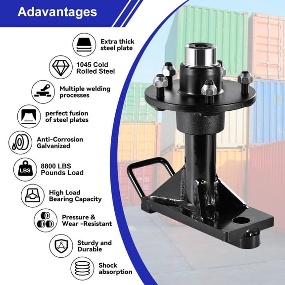 2-Pack Shipping Container Wheels Kit, Bolt on Wheels 8800Lb Shipping Container Hub, Heavy-Duty Container Moving Tools, Fits Up to 40Ft Shipping Container